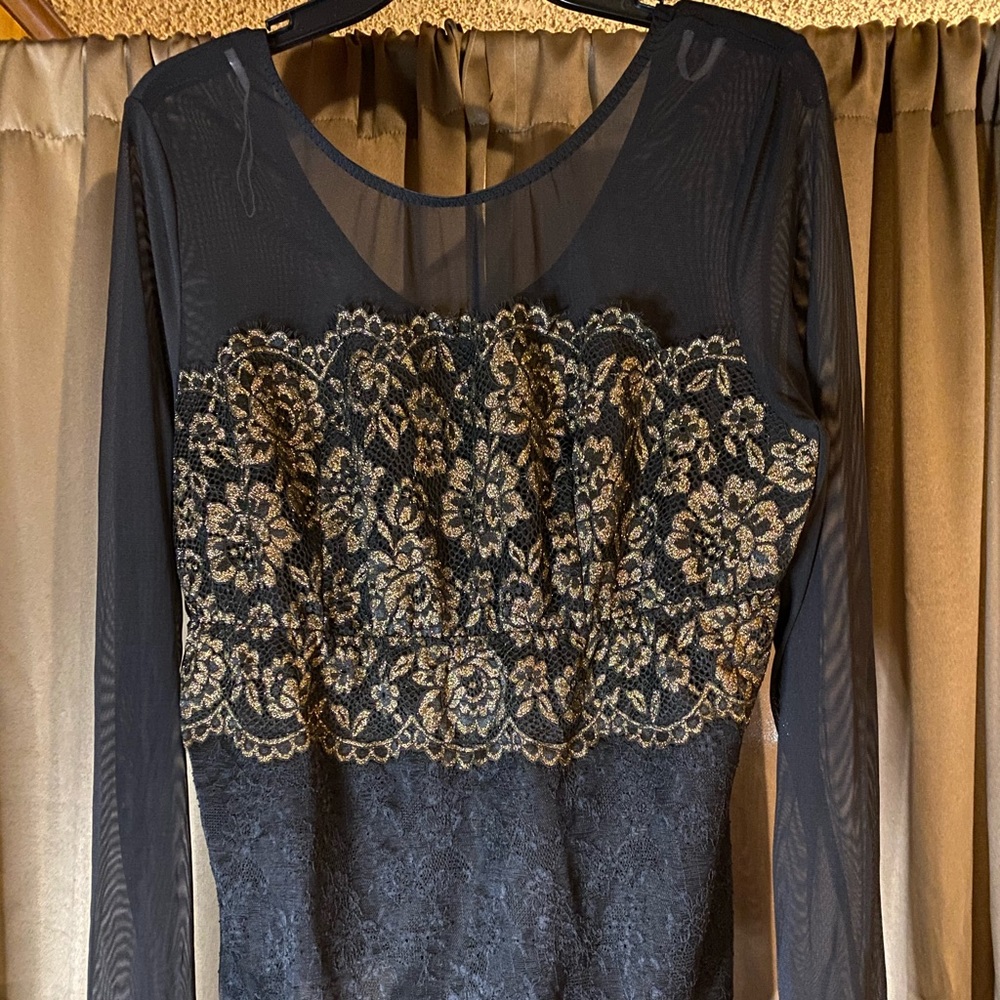 Seriously Sexy Cacique Bodysuit - Black/Gold -18/20